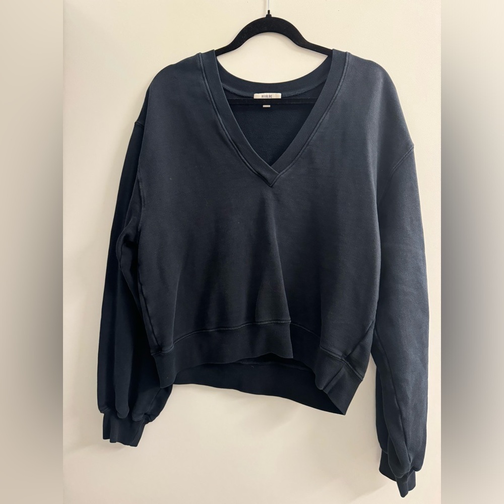 Agolde Midnight Black V-Neck Sweater